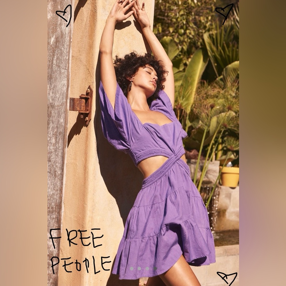 Free People Cross of Sunlight Mini Dress in Grapeful 😘😘New & Never Worn 🥰🥰